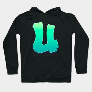 Letter U - Green fade Hoodie